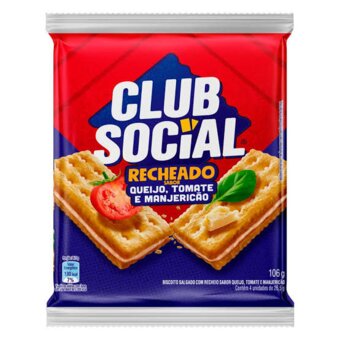 Biscoito Recheado Club Social Queijo / Tomate / Manjericão 106g 