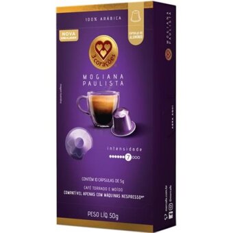 Cafe 3 Coracoes Capsulas Mogiana Paulista 10un 5g