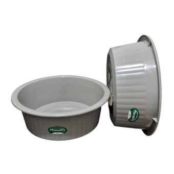 Bacia Plasvale Canelada Cinza 4.9l