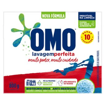 Lava Roupa Em Pó Omo Lavagem Perfeita 800G