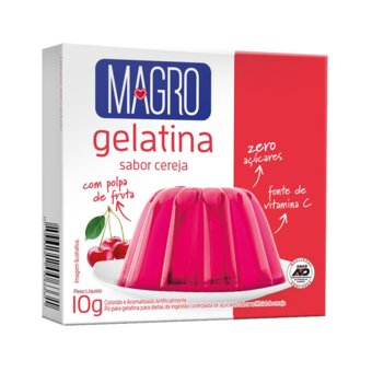 Gelatina Magro C/sucralose Cereja 10g