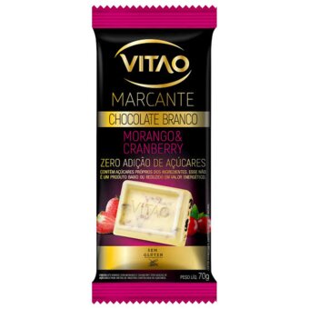 Chocolate Vitao Zero Chocolate Branco/Morango/Cranberry 70g