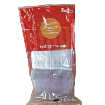 Colher Plástica Cristal Regina Pacote 50un