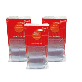 Colher Plástica Regina Cristal Pacote 50un