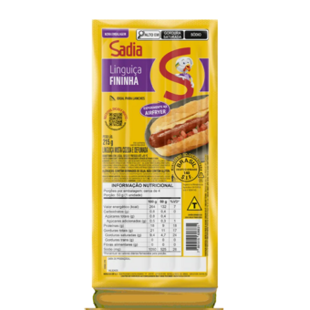 Linguica Fininha Sadia Defumada 215g