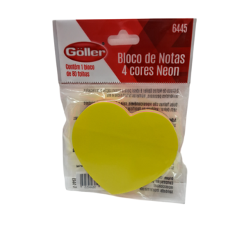 Bloco Adesivo Goller Neon Coracao 80f