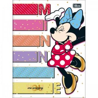 Caderno Tilibra Brochura Capa Dura Universitario Minnie 80f 
