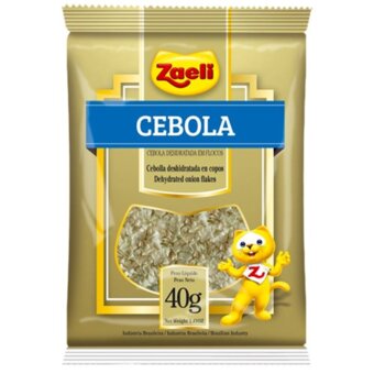 Especiarias Zaeli Cebola Em Flocos Embalagem 40G