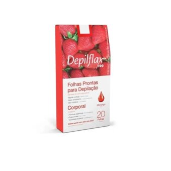 Folha Depilação Depilflax Corpo Morango 20 Unidades
