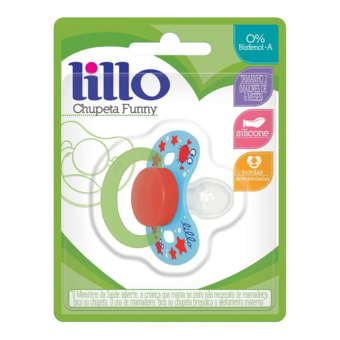Chupeta Lillo Funny Ortodontico Silicone N.2 Azul