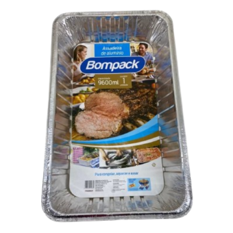 Assadeira Aluminio Bompack Descartavel Retangular 9.6l