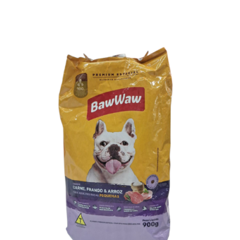 Racao Cao Baw Waw Adulto Racas Pequenas Carne/ Frango / Arroz 900g