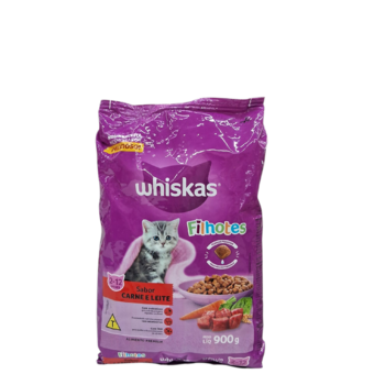 Racao Gato Whiskas Filhote Carne/Leite 900g