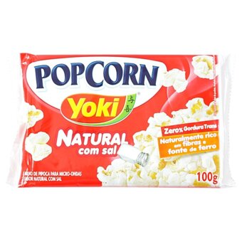 Pipoca De Microondas Yoki Popcorn Natural Sal 100G