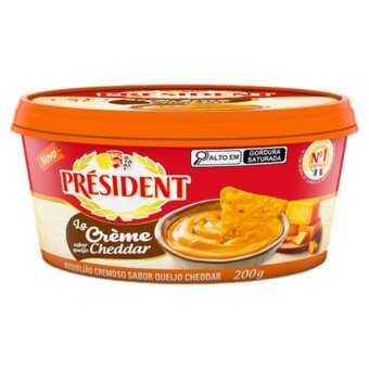 Requeijao Cremoso President Queijo Cheddar 200g