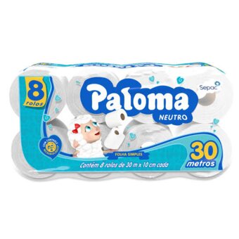 Papel Higiênico Paloma 30 Metros 8X1
