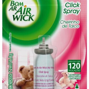 Desodorizador De Ambiente Bom Ar Click Cheirinho De Talco Refil Spray 12Ml