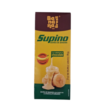 Barra De Frutas Supino Tradicional Banana Coberto Com Chocolate Branco 72G