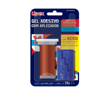GEL ADESIVO LIPEX AP + REFIL 28G FRUTAS VERM