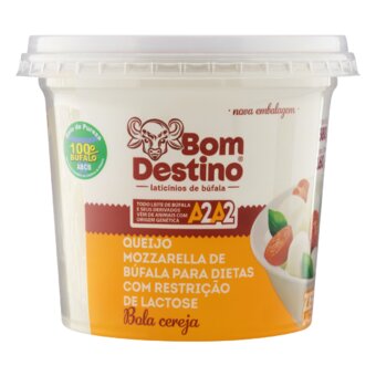 Queijo Mussarela de Búfala Bola Cereja Zero Lactose Bom Destino 160g
