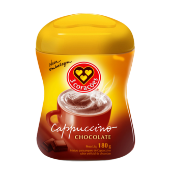 Café Cappuccino 3 Corações Chocolate Pote 200G