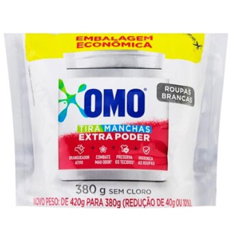Tira Manchas Omo Extra Poder Roupas Brancas Refil 380G