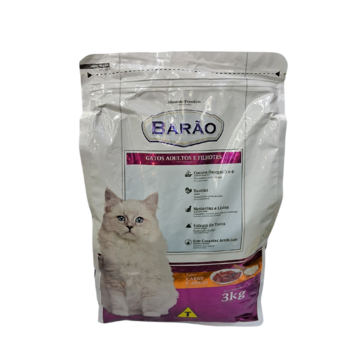 RACAO GATO BARAO AD/FILH 3KG CARNE