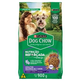 RACAO CAO D CHOW AD 900G AD 7+ CAR/GFO