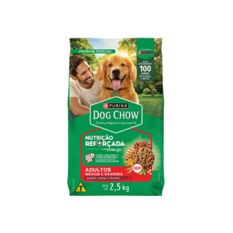 RACAO CAO D CHOW AD 2.5KG MED/GDE CAR/FGO