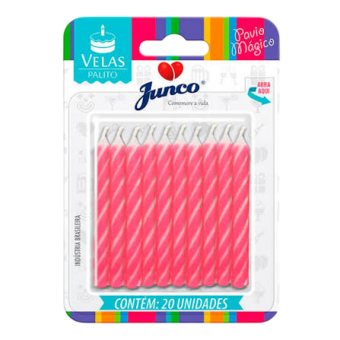 VELA ANIV JUNCO ESPIRAL 20UN ROSA
