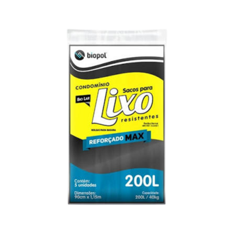 SACO LIXO BIOPOL 200L 5UN REF MAX PTO