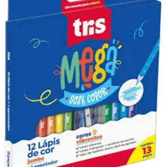 LAPIS COR TRIS MEGA SOFT 12UN JUMB +APONT
