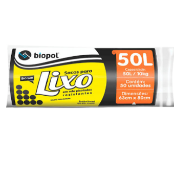 SACO LIXO BIOPOL ROL 50L ECO BIO PTO