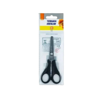 TESOURA ESCOLAR BRW C/REGUA 13CM PTA