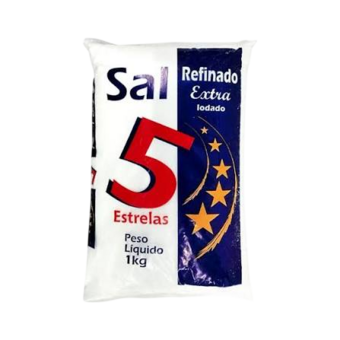 SAL REFINADO 5 ESTRELAS 1KG EXTRA IODADO
