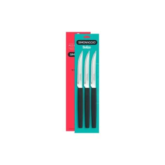 Faca Mesa Simonaggio Belize Preto 3 Peças