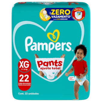 FRALDA PAMPERS PANTS. AT 22UN XG