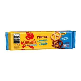 BISC GAROTO CHOC PRETZEL 80G AO LEITE