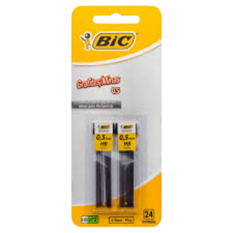 GRAFITE BIC MINAS GRAFITE 0.5 2UN