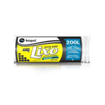 SACO LIXO BIO LAR 200L 10UN PRETO REFORC