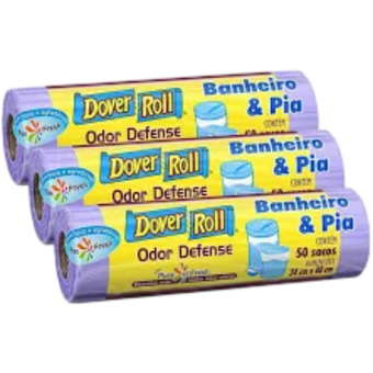SACO LIXO DOVER ROLL ODOR DEF 50UN BANHEIRO/PIA