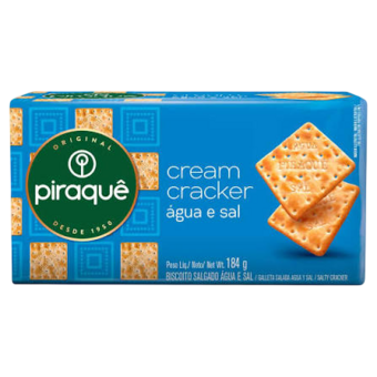 BISC PIRAQUE AGUA E SAL 184G