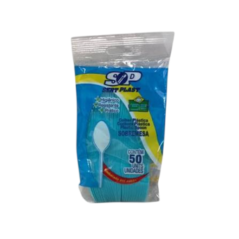 COLHER PLAST SERT PLAST SOBRE 50UN AZUL