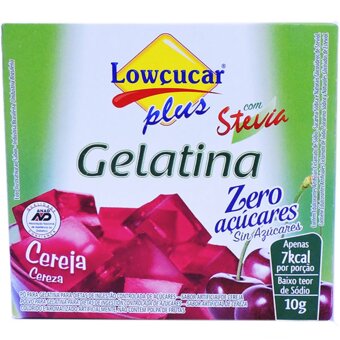 Gelatina Lowçucar Plus Stevia Zero Cereja 10G
