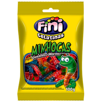 Bala Fini Minhocas Brilho 100g