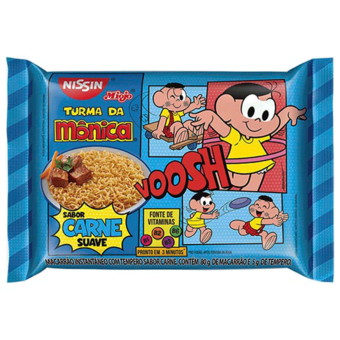 Macarrão Instantâneo Lámen Nissin Miojo Turma Da Mônica Carne 85G