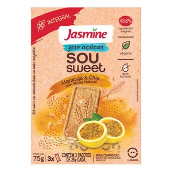 Biscoito Jasmine Sou Sweet Maracujá E Chia 75G