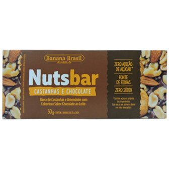 Barra De Cereal Nuts-Bar Zero 50G Castanhas E Chocolate