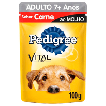 Ração Pedigree Adulto 7+ Carne Sachê 100G