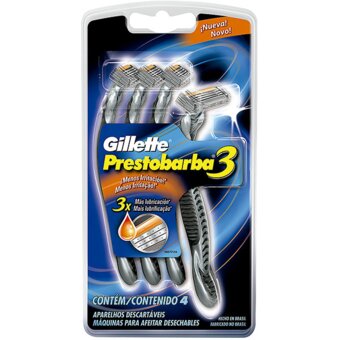 Aparelho De Barbear Gillette Prestobarba3 Leve 4 Pague 3Und.